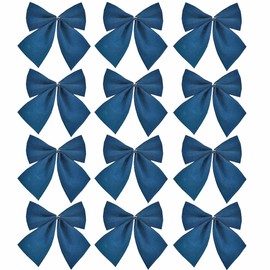 12 Pack 8cm Navy Bows Christmas Tree Decoration Crafting Wedding 2369