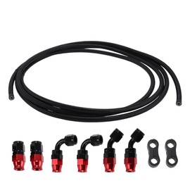 HEROFFIX AN6 Fuel Line Kit 15.09ft Vacuum Hose Automotive Fuel Hose with Adapter Pipe Clamp 1 Set
