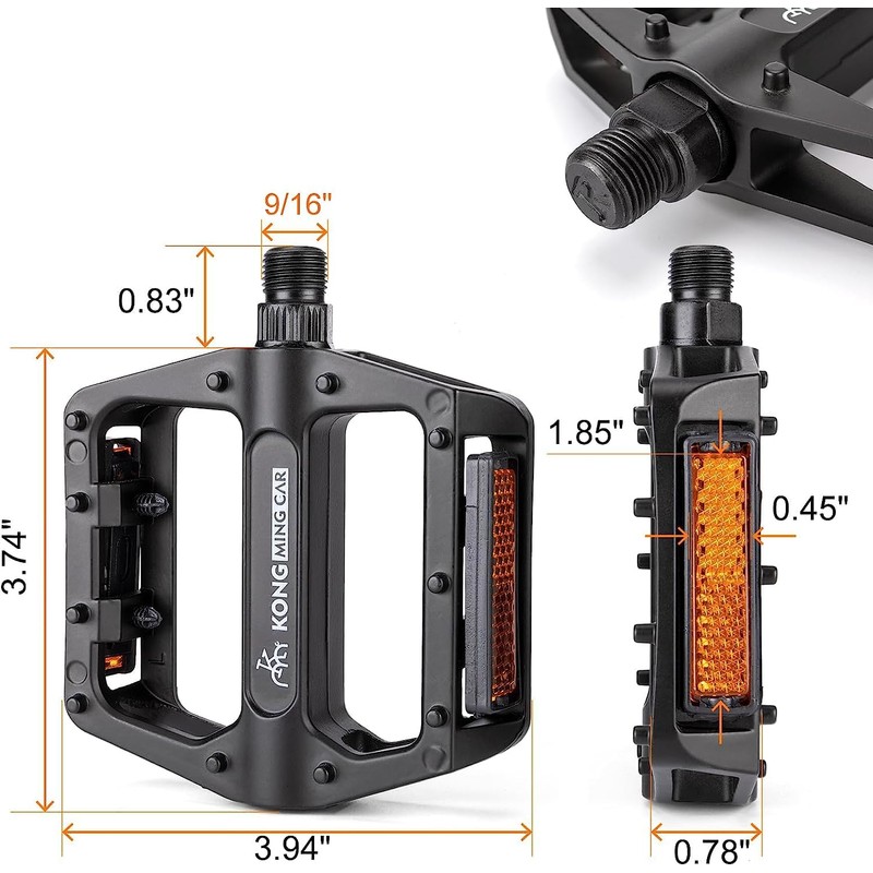 KONG MING CAR Bicycle Pedals, Non-Slip MTB Pedals Made of