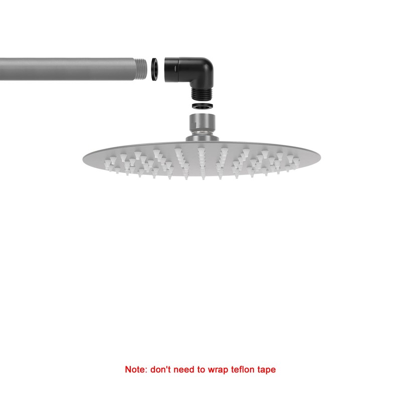 NearMoon Shower Elbow Adapter, Solid Brass G1/2" Shower Arm Extension