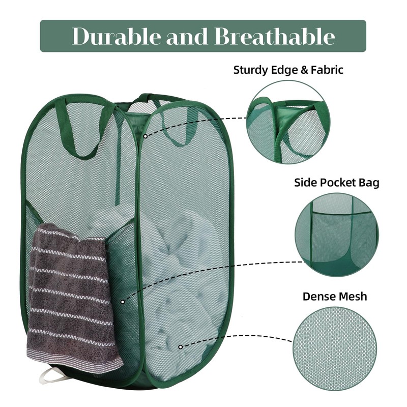 Durable Collapsible Laundry Baskets, Tear-resistant Pop Up Hamper for Laundry,