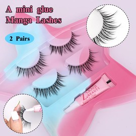 J.Fabrizio 2 Pairs Clear Band Lashes Natural Long 3D Wispy Mink Eyelashes Lightweight Invisible Band Eye Lashes False Eyelashes HH16-3