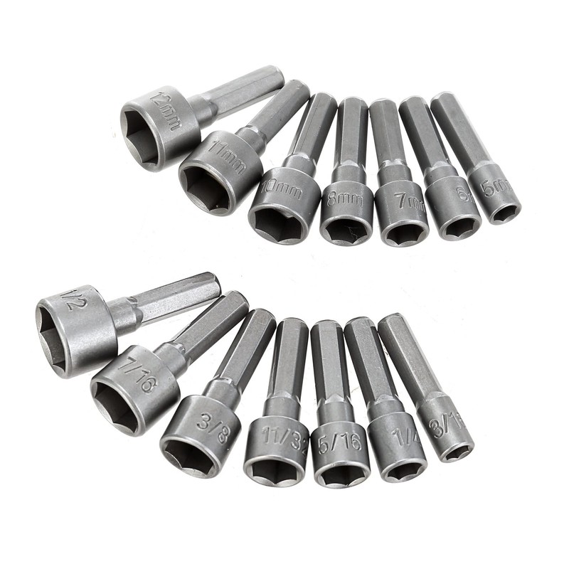 Hyper Tough 14-IN-1 NUT DRIVER BIT SET 1/4" Hex Shank