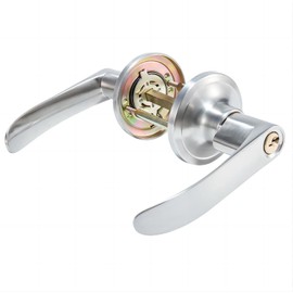 Qrity [Advanced Heavy Lever Door Handle Lock, Bathroom Door Handles, for Use of Entry, Passage, and Bathroom (with Key), Latch Size 60/70mm
