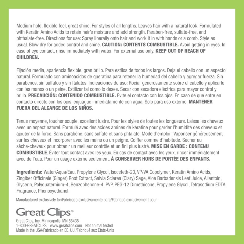 GREAT CLIPS LATITUDE Spray Gel | Hair Gel for Men