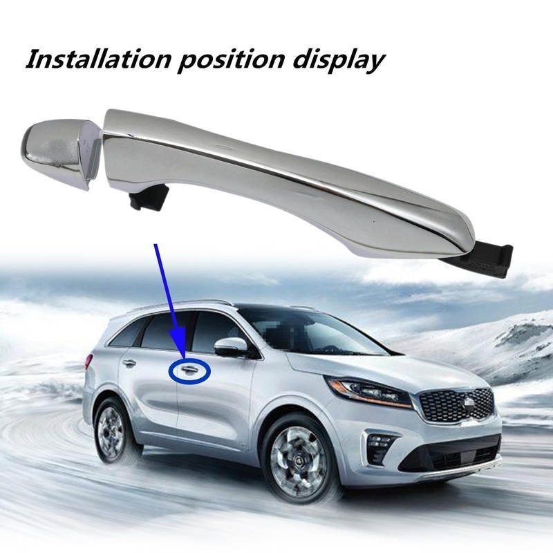 Priprilod Front Right Side Outside Door Handle Chrome Compatible with