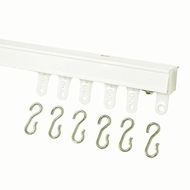 Kirsch 94004 Hand Draw Ceiling Mount Curtain Track Set (14' in 2 sections-White)