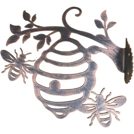 Adove Bee Wall Art Rusty Metal Bee Hive For Garden Decor Outdoor Wall Ornaments