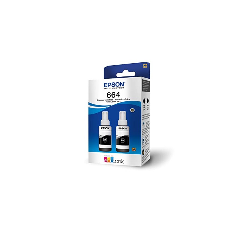Epson Ecofit Botellas de Tinta Color Negro T664 2 Unidades