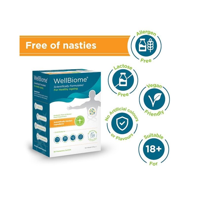 Prebiotic Fibre Complex for Gut Health by Wellbiome - Probiotic
