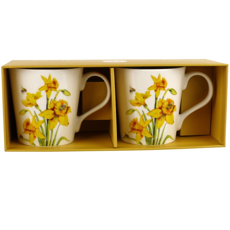 The Leonardo Collection Set of 2 Mugs Bee Daffodils Floral