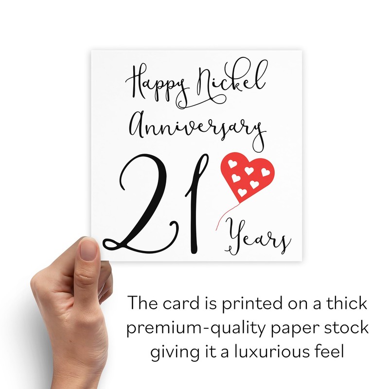 Hunts England - 21st Wedding Anniversary Card - Happy Nickel