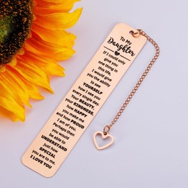 Daughter Gifts from Mom Dad Inspirational Bookmark for Teen Girls Daughter Birthday Gift Valentines Gift for Daughter Daughter in Law Stepdaughter