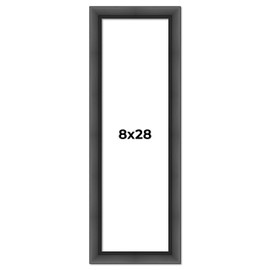 8x28 Frame Black Picture Frame - Complete Modern Photo Frame Includes UV Acrylic Shatter Guard Front, Acid Free Foam Backing Board, Hanging Hardware Wood Wall Frames for Family Photos - no Mat
