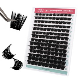 FADVAN Fluffy Lash Clusters Thick 200D Volume Eyelash Clusters 8-16mm Wispy Individual Lashes D-Curly Cluster Eyelash Extensions 140pcs DIY Lash Extension for Beginners