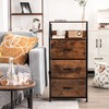 LOKO 3 Drawer Dresser, Industrial Floor Storage Cabinet with Fabric