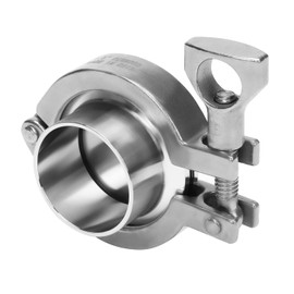 DERNORD 1.5" Sanitary Pipe Fittings Set, Stainless Steel End Cap + Weld Ferrule + Tri Clamp + FKM Gasket