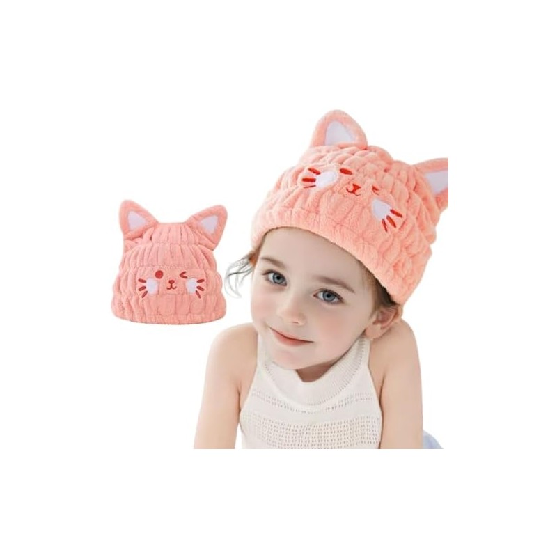 Toalla de microfibra para el cabello para niños, gorro de