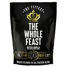 El Polvo de Proteína de Carne Entero Más Fitest Feast Mantequilla de Vainilla Mezcla de Carnívoro de Nariz a Cola Includi