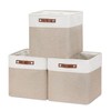 Mangata Collapsible Storage Cube Boxes, 28 cm Cube Linen Woven