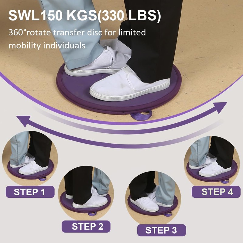 Pivot Disc and Patient Transfer Board-Turning Devices for Elderly and
