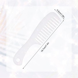 Wide Tooth Comb for Women Cellulose Acetate Round Tooth Large Detangling Toothed French Hair Shower Wide Teeth Comb for Straight Curly Short Long Women Men (White)
