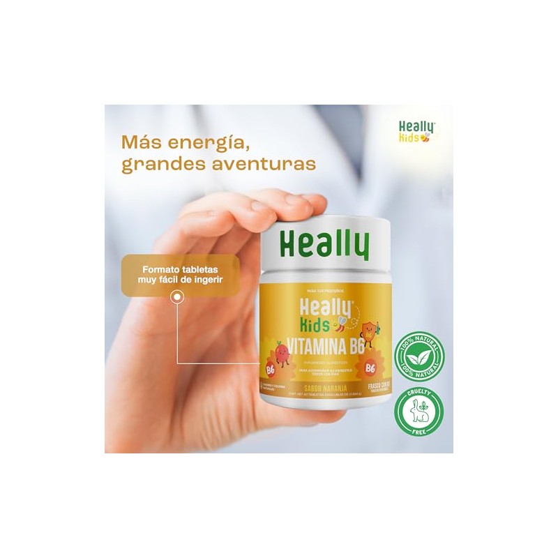Heally Kids Vitaminas Niños Vitamina Tabletas Disolubles Energía Bienestar Vegano