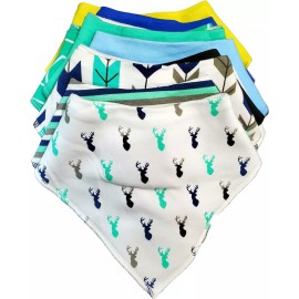 Preciousness™ Organic Cotton Fleece Bandana Drool Bibs Burp Cloths 12 Pack
