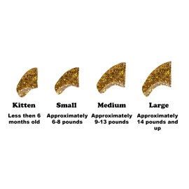 Purrdy Paws 6 Month Supply Soft Nail Caps for Cats Gold Glitter Small - Extra Adhesives
