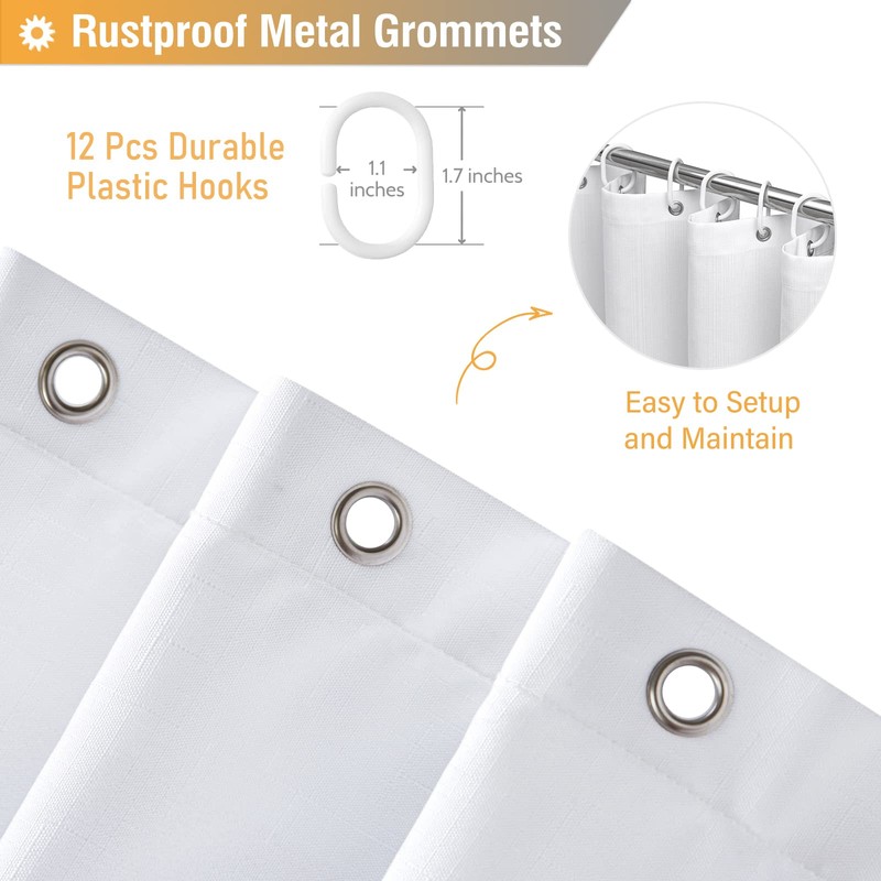 BTTN Extra Long Shower Curtain - 72 x 84 Inch