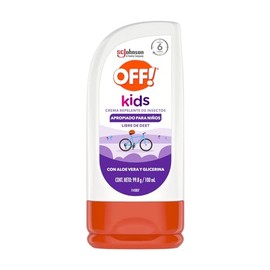 OFF Kids, Crema Repelente de Insectos, Apropiado para Niños, Con Aloe Vera y Glicerina, Libre de Deet, Resistente al Sudor, 100ml