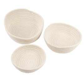 Small Woven Storage Baskets, Collapsible Cotton Rope Bins for Montessori Classroom, Boho Decor (3 sizes)