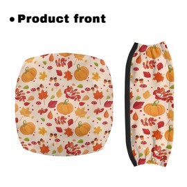 Luarisgur Walker Seat Covers for Ladies Thanksgiving Walker Accessories Walkers Pumpkin Fall Leaves Walkers for Seniors with Seat Covers Gifts Printed Rollator Walker Seat and Backrest Covers