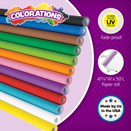 Colorations Prima-Color Fade-Resistant Paper Rolls, Brown, Arts and Crafts, 48" x 60', Drawing, Finger Painting, Paint, Watercolor, Wall Art, Bulletin Boards, Kids Crafts (RESISTBR)