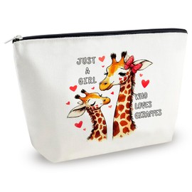Yoxiumi Giraffe Gifts for Women Giraffe Decor Giraffe Bag for Giraffe Lovers Gifts Skin Care Bag Cute Makeup Bag Giraffe Stuff Animal Lover Gifts for Female Sister Daughter Friend Bestie,