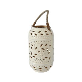 Decoris Cream Iron Lantern 15cm Diameter 27cm Height One Size