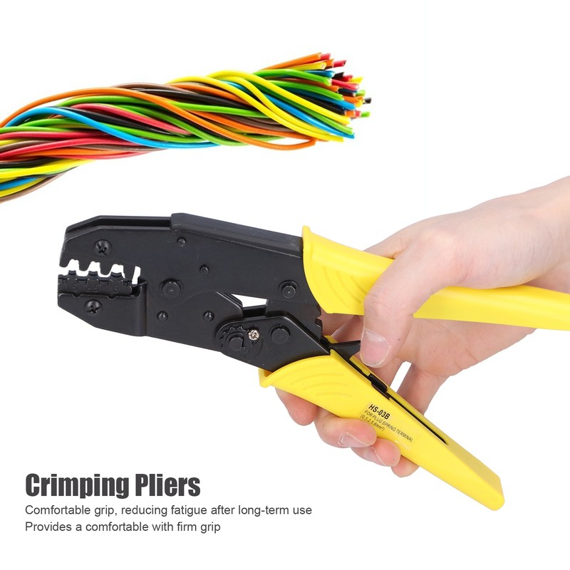 HS03B 1.56.0mm EuropeanType Ratchet Crimping Pliers High Carbon Steel Hand