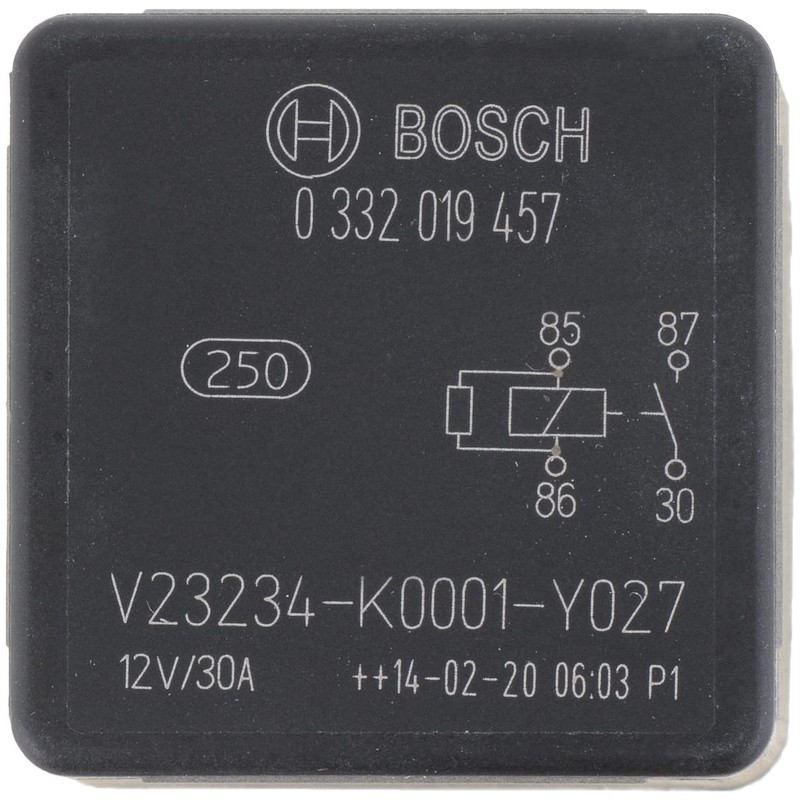 Bosch 0332019457 Mini Relay 12V 20A, IP5K4, Operating Temperature from