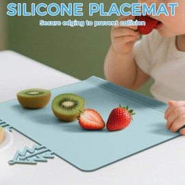 Mantel individual de silicona para bebé, tapete de mesa de comedor a prueba de bebé, protector de mesa de comedor para niños, tapete multiusos para comer, arte y juguetes, evita arañazos y golpes