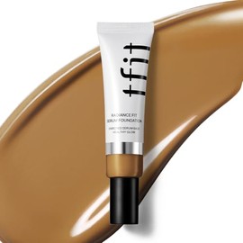 TFIT Radiance Fit Serum Foundation, Healthy Glow, Cobertura Luminosa, Textura Ligera, Larga Duración, Maquillaje Coreano (N06 Hazel, 30g)             