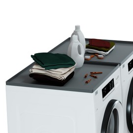 Washer and Dryer Covers for the Top,Dryer Top Protector Mat Silicone Washing Machine Top Cover,Rubber Mat for Washer and Dryer Top (25.6" x 23.6"-Gray-2pcs)