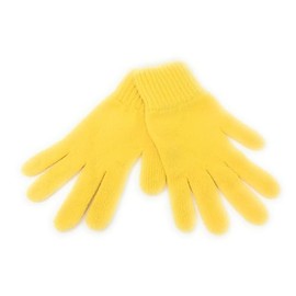Pure Lambswool Gloves - Womens Short Cuff - Yellow - Made in Scotland UK