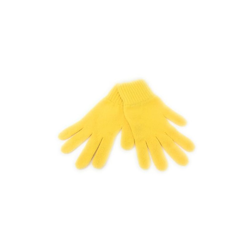 Pure Lambswool Gloves - Womens Short Cuff - Yellow -