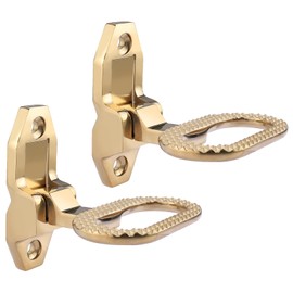 NovelBee 2pcs Folding Trailer Steps,Folding Flip up Step,Multi-Purpose Step Safety Folding Grab for Trailer,Truck,Boat,Camper,RV (Gold)