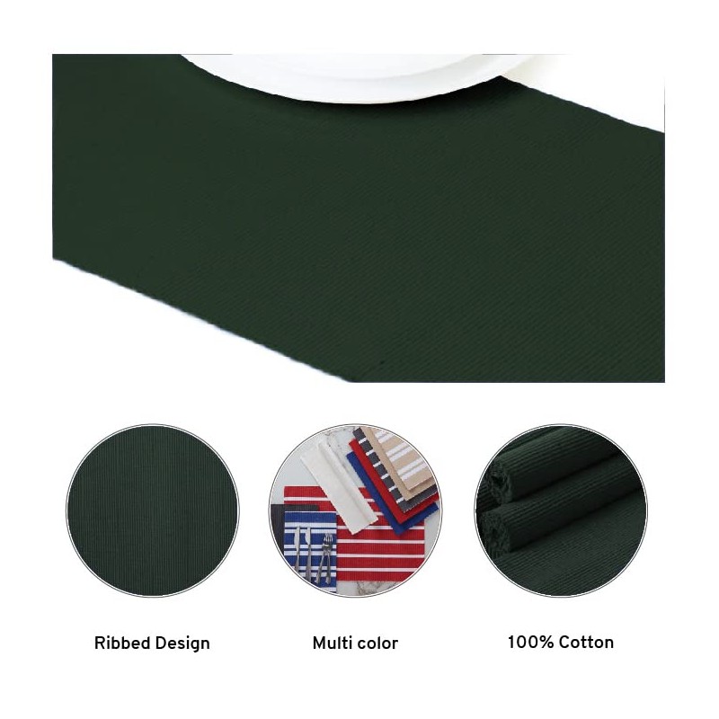 Encasa Table Runner for 6 Seat Dining Rooms, Solid Red,