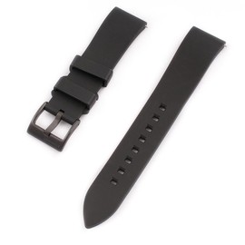 StrapHabit Quick Release Rubber Watch Strap Band FKM 18mm 19mm 20mm 21mm 22mm 23mm 24mm (Black w/Black Buckle, 22mm)