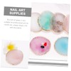 OHPHCALL 6pcs Nail Art Palette Round Resin Agate Nail Mixing
