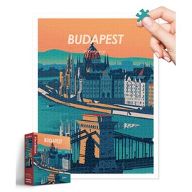 PieceRelax - Rompecabezas de plástico para adultos, 1200 piezas de inicio de estudio, viajes por el mundo, Budapest, juegos de mesa y regalos más satisfactorios, no requiere alfombrilla de