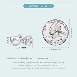 Qings Cat Infinity Ring for Women 925 Sterling Silver Cats Infinity Heart Rings Cute Animal Rings with Zircon, Beautiful Jewellery Gift for Women Girls, Sterling Silver, Cubic Zirconia