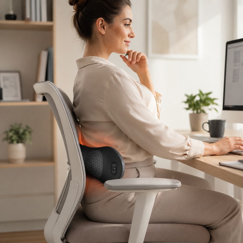 Cordless 4-in-1 Lumbar Massager for Relaxation – Air Compression, Heat